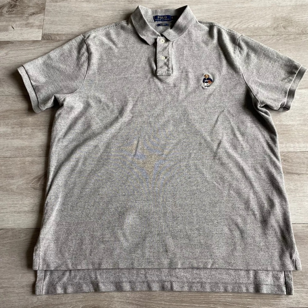 Ralph Lauren Polo Bear XL Short Sleeve Shirt Gray Team USA Basketball Olympics